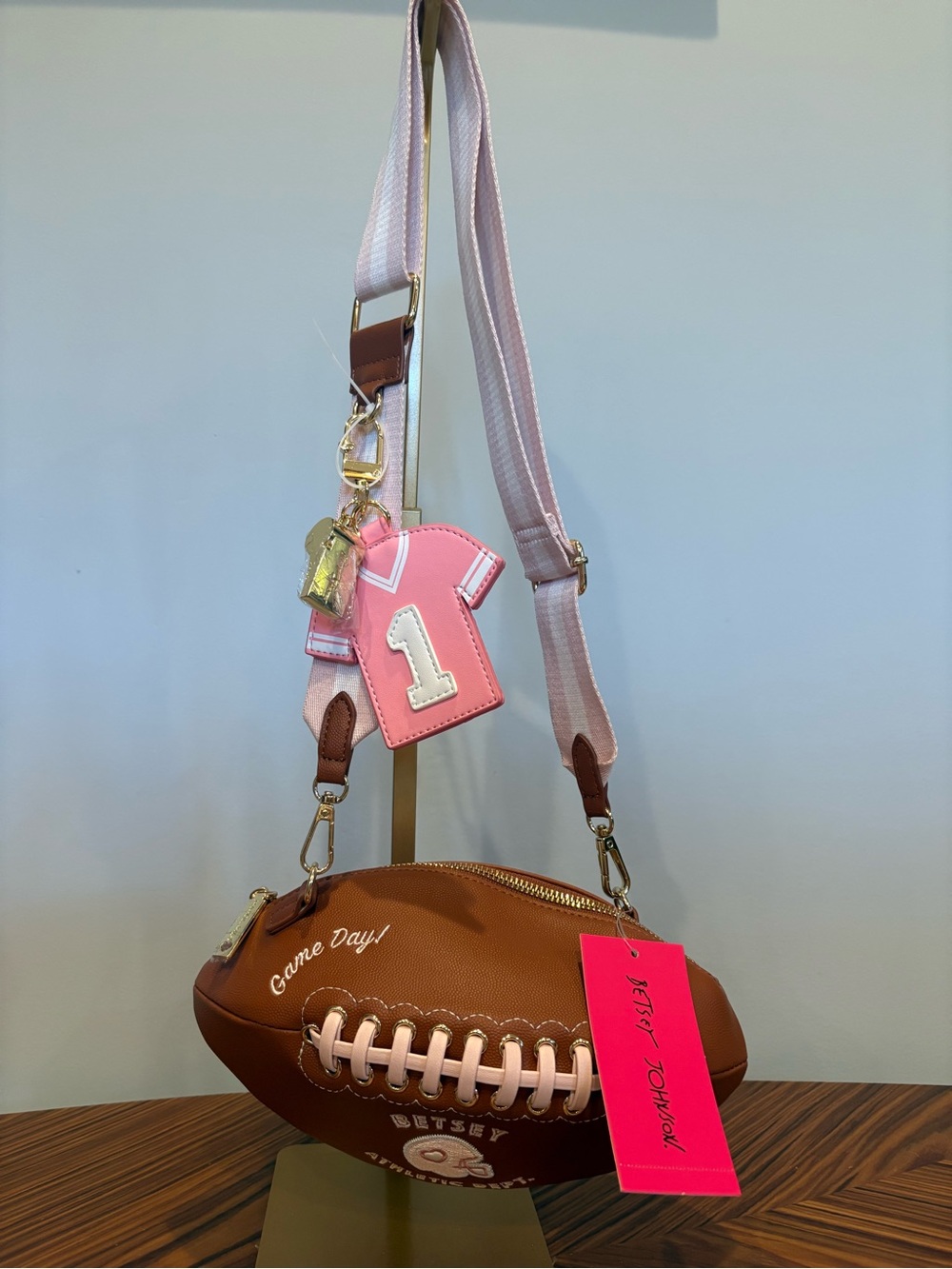 Betsey Johnson football bag.
